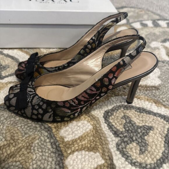 ISAAC Made In Italy Women's Tapestry  Stiletto Heels Pump Size 8 - Read Comments - Picture 5 of 7